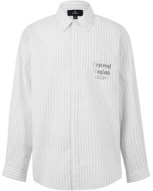 Represent Pinstripe Long Sleeve Patterned Shirt - White