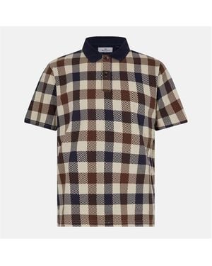 Aquascutum Big Check Polo Shirt - Black