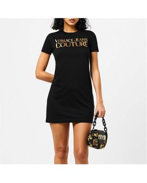 Versace Jeans Couture Jersey Basic Logo Dress - Black