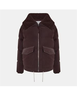 Varley Roseville Duck Down Long Sleeve Down Jacket - Brown