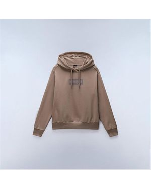 Napapijri Box Logo Hoodie - Brown