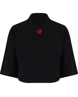 Red Run Crop Tee - Black
