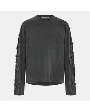 Acne Studios Goth Logo Long Sleeve T-Shirt - Grey