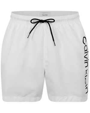 Calvin Klein Large Logo Swim Shorts - White