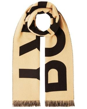 Burberry Logo Wool Scarf - Metallic