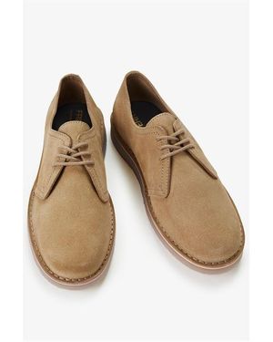 Fred Perry Linden Suede Derby Shoes - Natural
