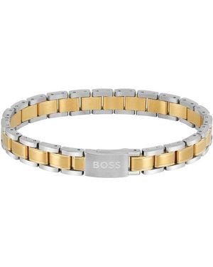 BOSS Metal Link Bracelet With Magnetic Closure - Metallic