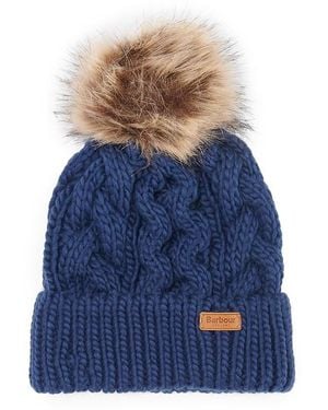 Barbour Penshaw Cable-knit Beanie - Blue