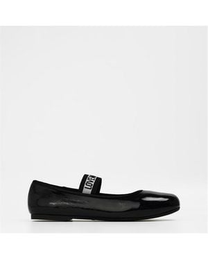 Love Moschino Logo Ballet Court Shoes - Black