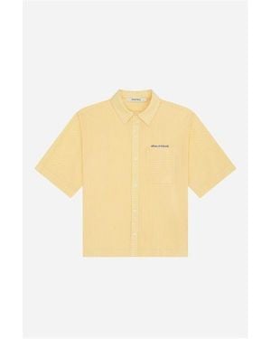 About Blank Patterned Short Sleeve Shirt - Yellow
