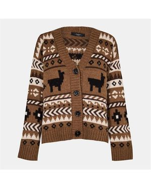 Weekend by Maxmara Fine-Gauge Knit Button-Front Cardigan - Brown