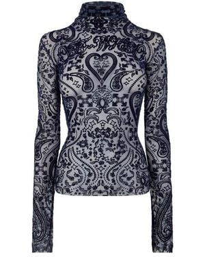 Off-White c/o Virgil Abloh Off Paisley Top Ld63 - Blue