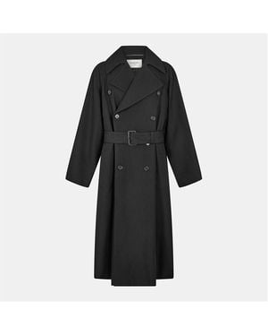 Saint Laurent Structured Overcoat - Black