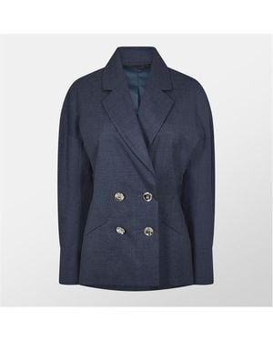 Givenchy Wool Long Sleeve Slim Fit Blazer - Blue