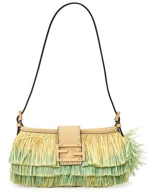Fendi Raffia Baby Shoulder Bag - Metallic