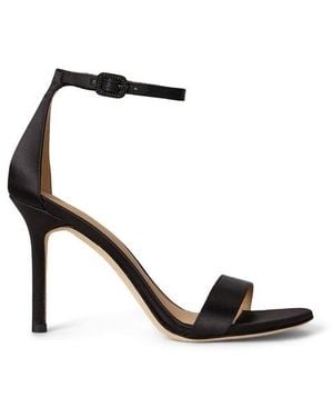 Ralph Lauren Allie Pavé-Buckle Satin Sandal - Black