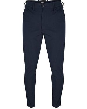 BOSS Kane Zipped Straight Leg Trousers - Blue