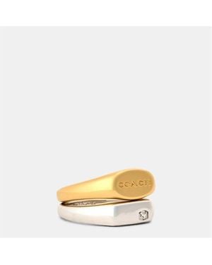 COACH Signet Ring Set - Metallic