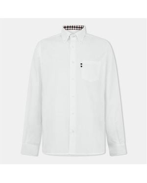 Aquascutum Long Sleeve Tailored Fit Shirt - White