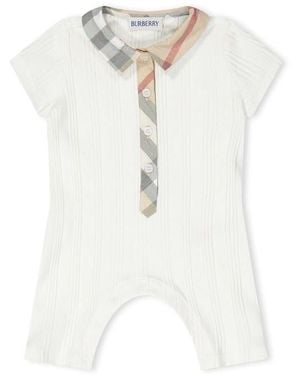 Burberry Ribbed Romper Babies - White