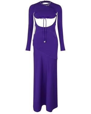 Off-White c/o Virgil Abloh Glam Embr Sporty Long A Line Dress - Purple