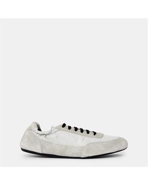 Prada Collapse Re-Nylon And Suede Trainers - White