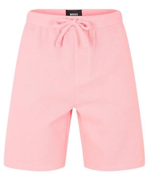 BOSS Bodywear Waffle Soft Texture Shorts - Pink