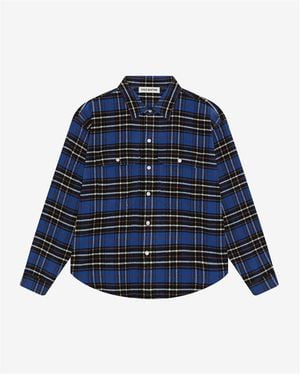 Cole Buxton Cole Aw24 Flannel Sh - Blue