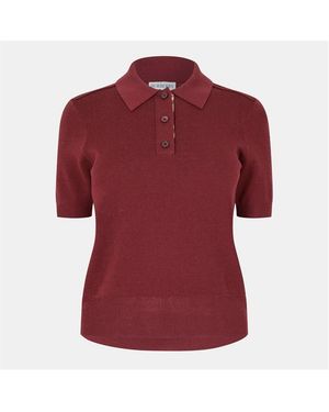 Burberry Check Short Sleeve Polo Shirt - Red