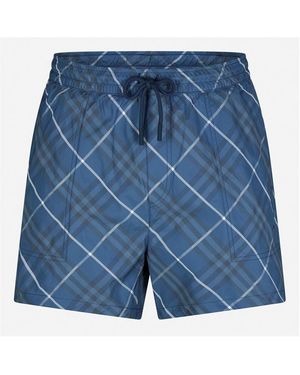 Burberry Check Swim Shorts - Blue