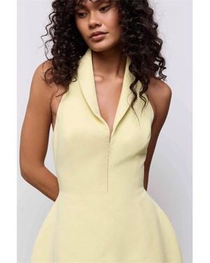 Odd Muse Zip Collar Mini Dress - Natural