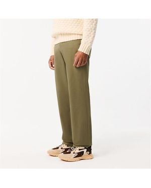 Lacoste Straight Fit Cotton Twill Trousers - Green