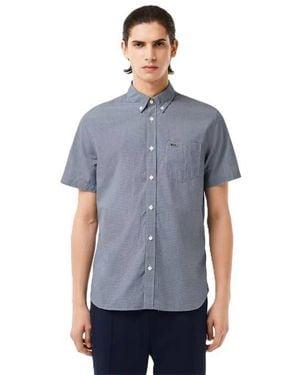 Lacoste Short Sleeve Plain Shirt - Blue