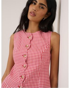 Nobody's Child Gingham Waistcoat - Pink