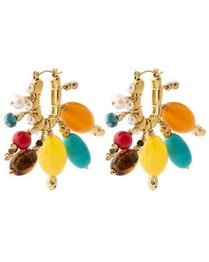 DESIERTO Cubanera Mango Statement Earrings - Yellow