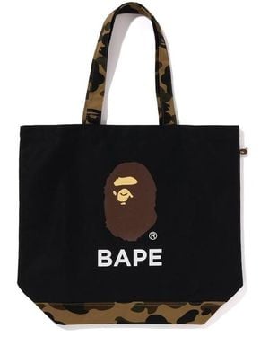 A Bathing Ape Bape 1St Camo Tote - Black