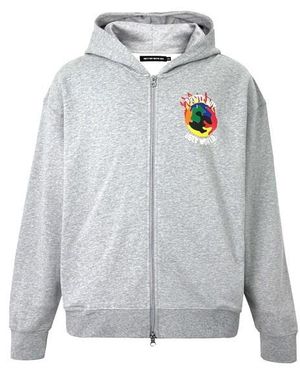 PRETTY BOY UGLY WORLD The Cotton Long Sleeve Zip Overhead Hoodie - Grey