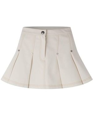 Palm Angels Pleated Mini Skirts - Natural