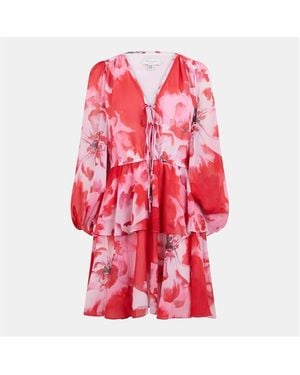 Ted Baker Floral Crew Mini Dress - Blue