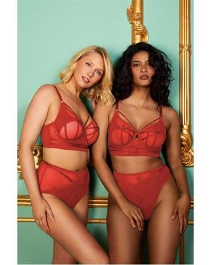 Playful Promises Eddie Ruby Crossover Balconette Bra - Red