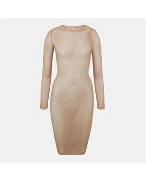 Balenciaga Stretch Bodycon Dress - Natural