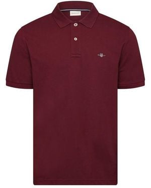 GANT Logo Short-Sleeve Polo Shirt - Red
