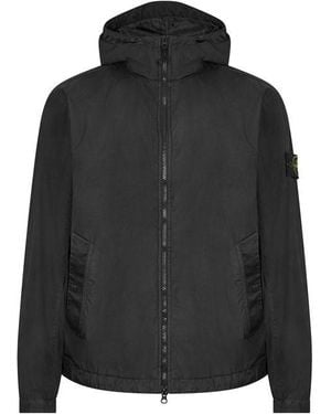 Stone Island Crinkle Rep Hood Bomber Jacket - Blue