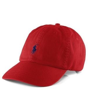 Polo Ralph Lauren Cotton Chino Pony Baseball Cap - Red