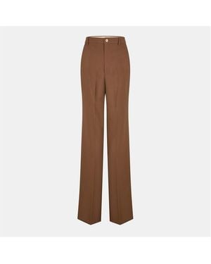 Gucci High Rise Wide Leg Trousers - Brown