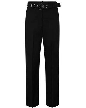 Ganni Banded Cropped Tailored Trousers - Black