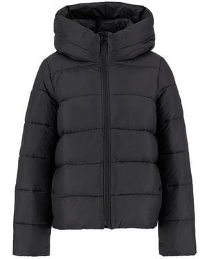 Barbour Olivios Hooded Long Sleeve Full Zip Short Puffer Jacket - Black