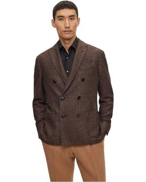 BOSS Heston Tailored Fit Formal Jacket - Brown