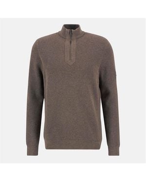Barbour Crawley Half Zip Jumper - Brown