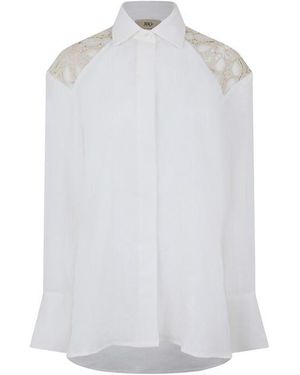 JBQ Haven Long Sleeve Plain Relaxed Fit Shirt - White